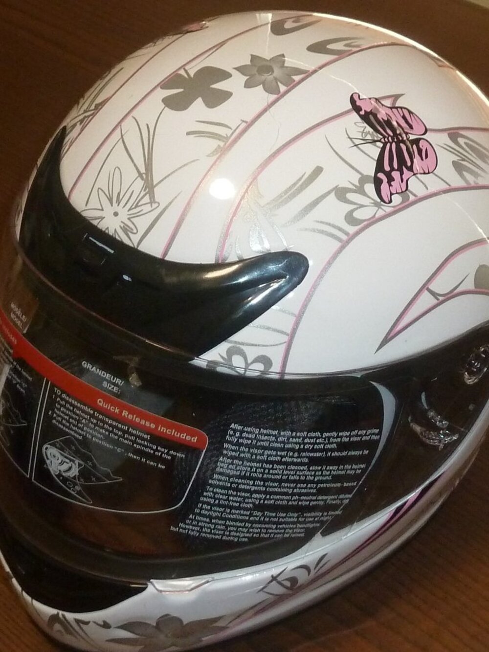 DOT Butterfly Motorcycle Helmet Womens Small Adult Off road Dirt Bike ATV Helmet
